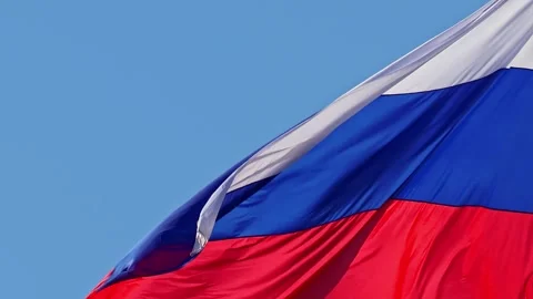 The Russian national flag Stock Footage 274315013