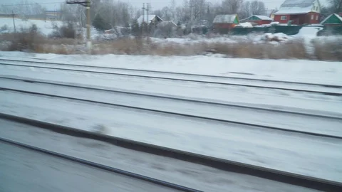 Russian nature through the window of a passing train Stock Footage 104662183