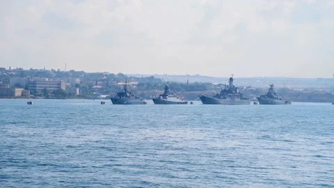 Russian Navy Day parade Stock Footage 158046881