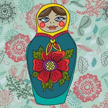 Russian nested doll, matrioshka Stock Illustration