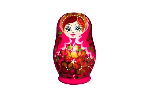 Russian nesting doll isolated on white background. Stock Photos