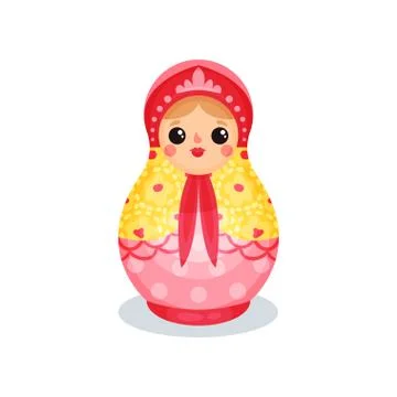 Russian nesting doll, wooden matryoshka vector Illustration on a white Stockillustratie