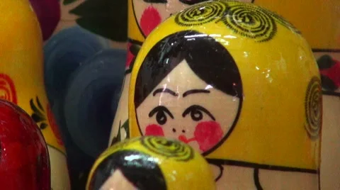 Russian nesting dolls Stock Footage 2372855