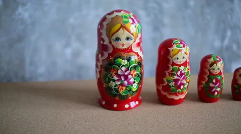 Russian nesting dolls, matryoshka Stock Footage 47406889