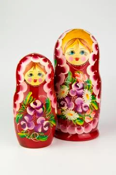Russian nesting dolls on a white background. Stock Photos