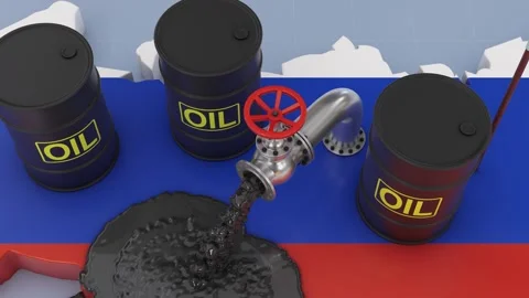 Russian Oil Sanctions Concept Stock Footage 314308300