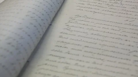 Russian old document - handwritten in Cyrillic Stock Footage 12543925