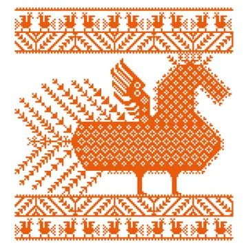 Russian old embroidery and patterns Stock Illustration