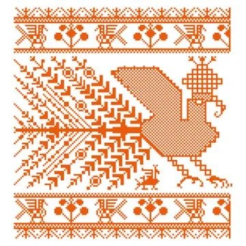 Russian old embroidery and patterns Stock Illustration