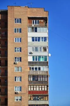 Russian old Multi-storey building 스톡 사진