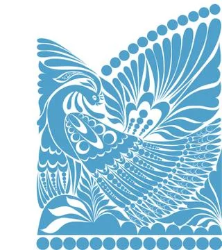 Russian ornament. folklore ornament withe bird Stock-Illustration