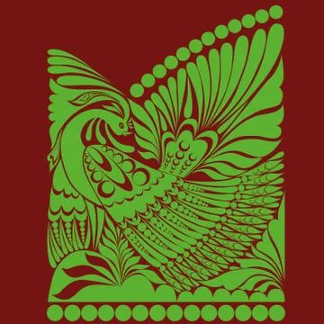 Russian ornament. folklore ornament withe bird Stock-Illustration