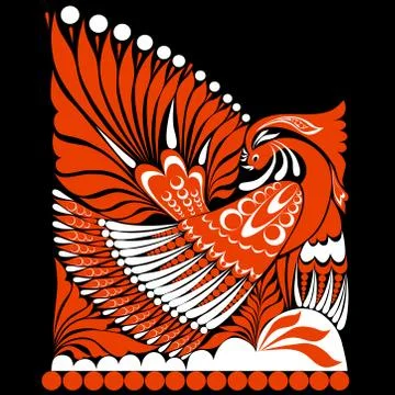 Russian ornament. folklore ornament withe bird Stock-Illustration