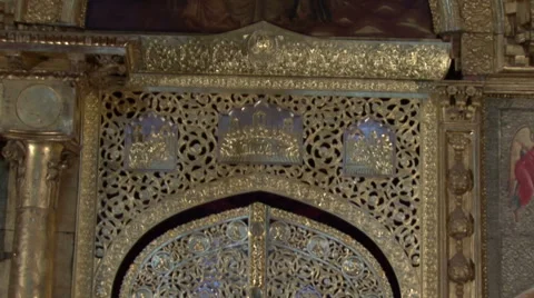 Russian Orthodox altar gates Stock Footage 44093202