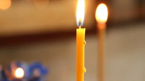 Russian Orthodox Church. The interior, icons, candle, life. Stock Footage