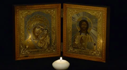 Russian orthodox icon Stock Footage 21326577