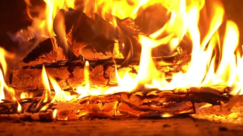 Russian oven, a fire in the fireplace Stock Footage 250550091