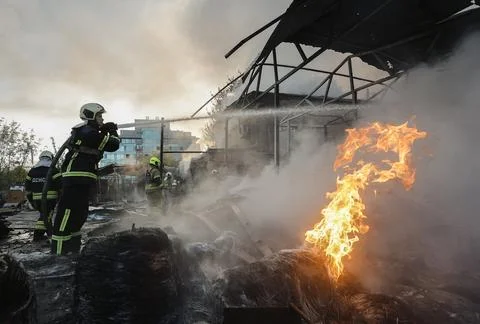 Russian overnight attack kills at least two in Kyiv, Ukraine - 08 Sep 2026 Stock Photos