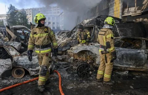 Russian overnight attack kills at least two in Kyiv, Ukraine - 08 Sep 2026 Stock Photos