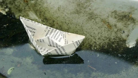 Russian paper boat Stock Footage 75396098