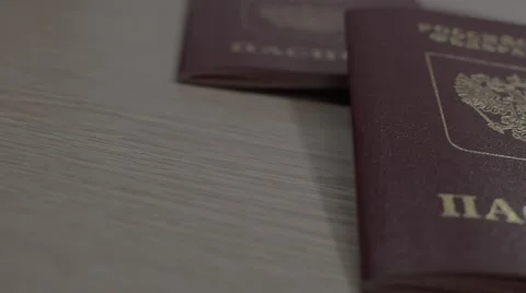 Russian passports Stock Footage 56558828