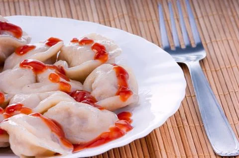 Russian pelmeni Foto stock