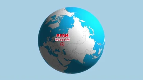 RUSSIAN PERM ZOOM IN FROM SPACE Stock Footage 177538495