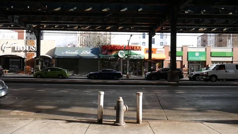 Russian Pharmacy On Empty Brighton Beach Coronavirus Lockdown Stock Footage 129580464