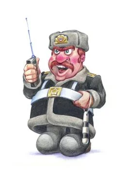 Russian policeman Stock Illustration