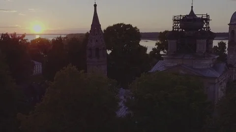 Russian Province Sunset Stock Footage 77248225