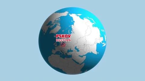 RUSSIAN PSKOV ZOOM IN FROM SPACE Stock Footage 177538648