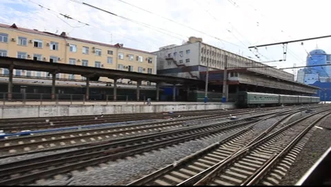 Russian Railway Station Stock Footage 7904884