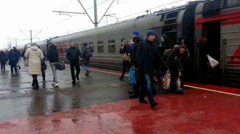 Russian Railway Station Stock Footage 34497702
