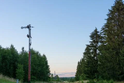 RUSSIAN Railways. A valid semaphore. Stock Photos