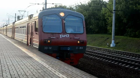 Russian Raylways in summer Stock Footage 65196750