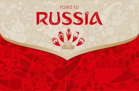 Russian red background, vector illustration Stock Illustration