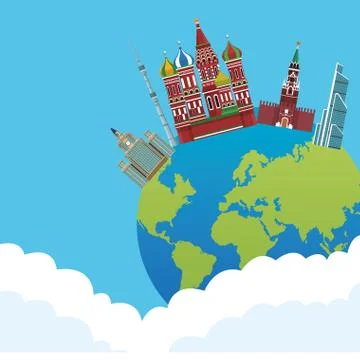 Russian relevant buildings Stock Illustration
