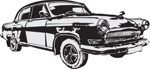 Russian of a retro car vector Stock Illustration