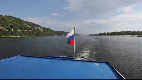 Russian River Boat Stock Footage 7906186