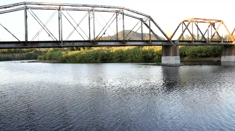 Russian River Old Bridge 1 Stock Footage 838347