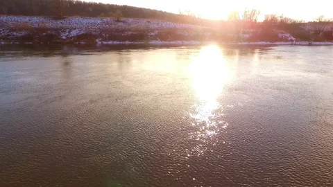 Russian river with the reflection Stock Footage 129116638