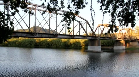 Russian River Train Bridge 4 Stock Footage 838308