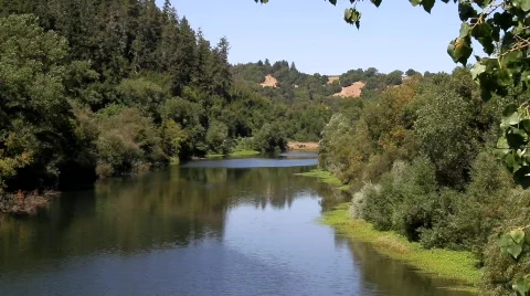 Russian River Wide Stock Footage