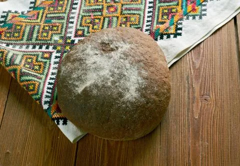 Russian  round bread Stock Photos