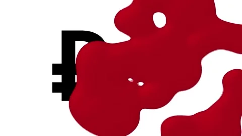 Russian ruble getting covered with blood animation Stock Footage 181230254