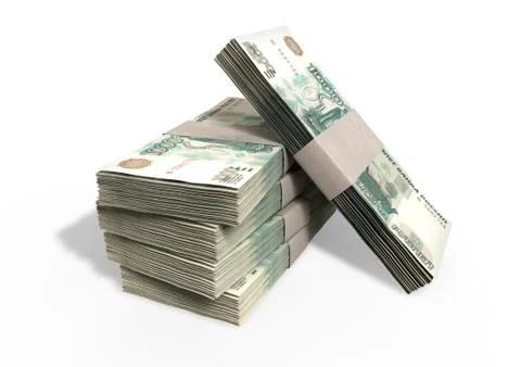 Russian ruble notes pile Illustrazione stock