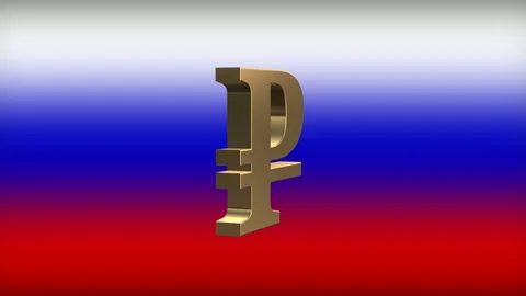 Russian ruble rotates Vídeo Stock 128704973