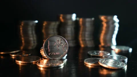 Russian ruble. Russian currency Stockbeeldmateriaal 172589397