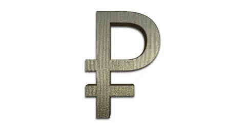 Russian Ruble Symbol Stock-Footage 113059834