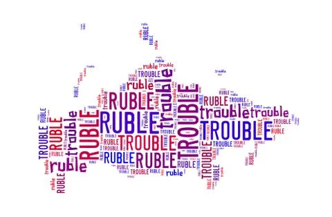 Russian ruble in trouble Stock Illustration
